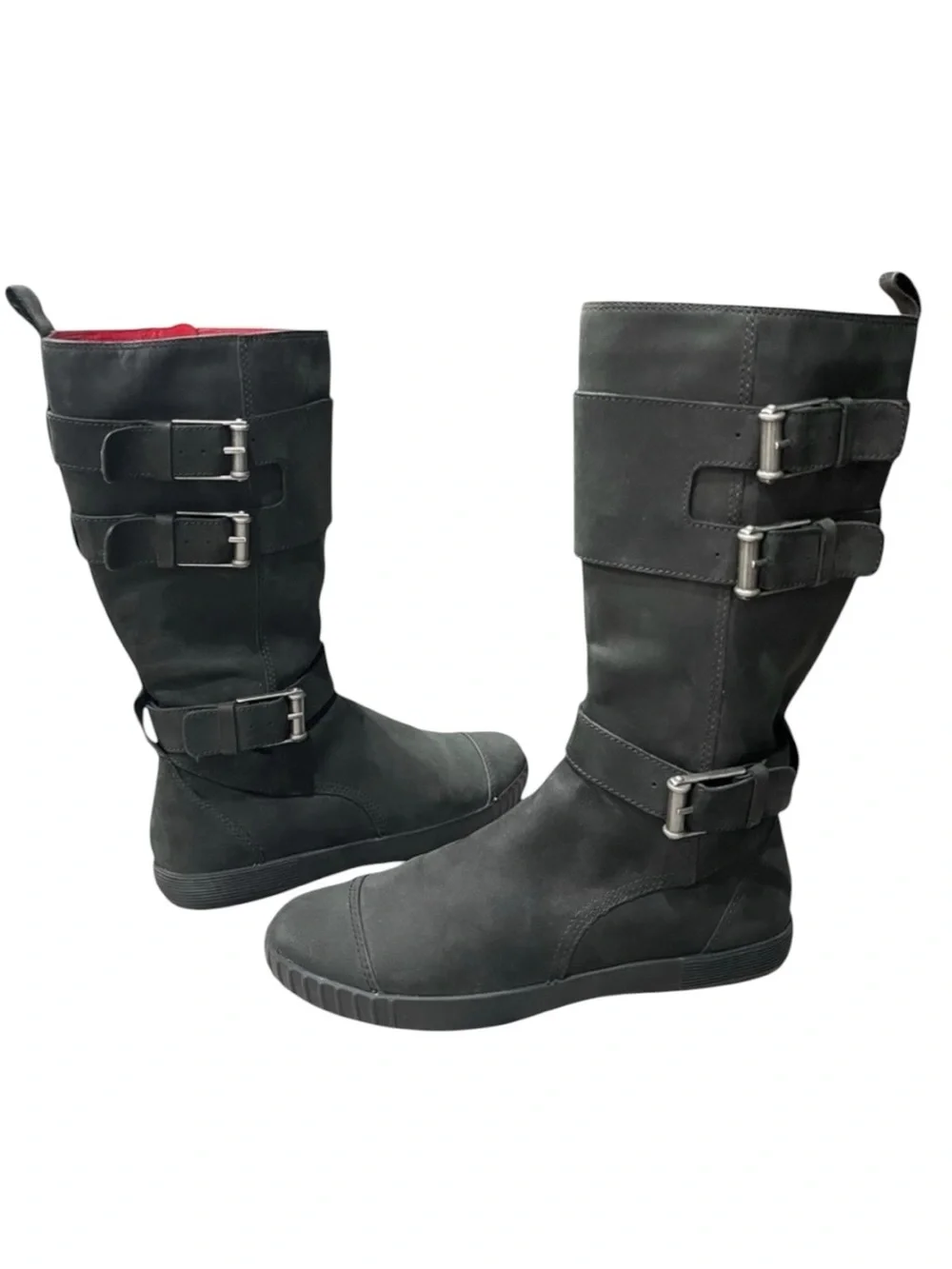 Cole Haan Nike Air Colby Waterproof Moto Boots 6.5 Black Suede